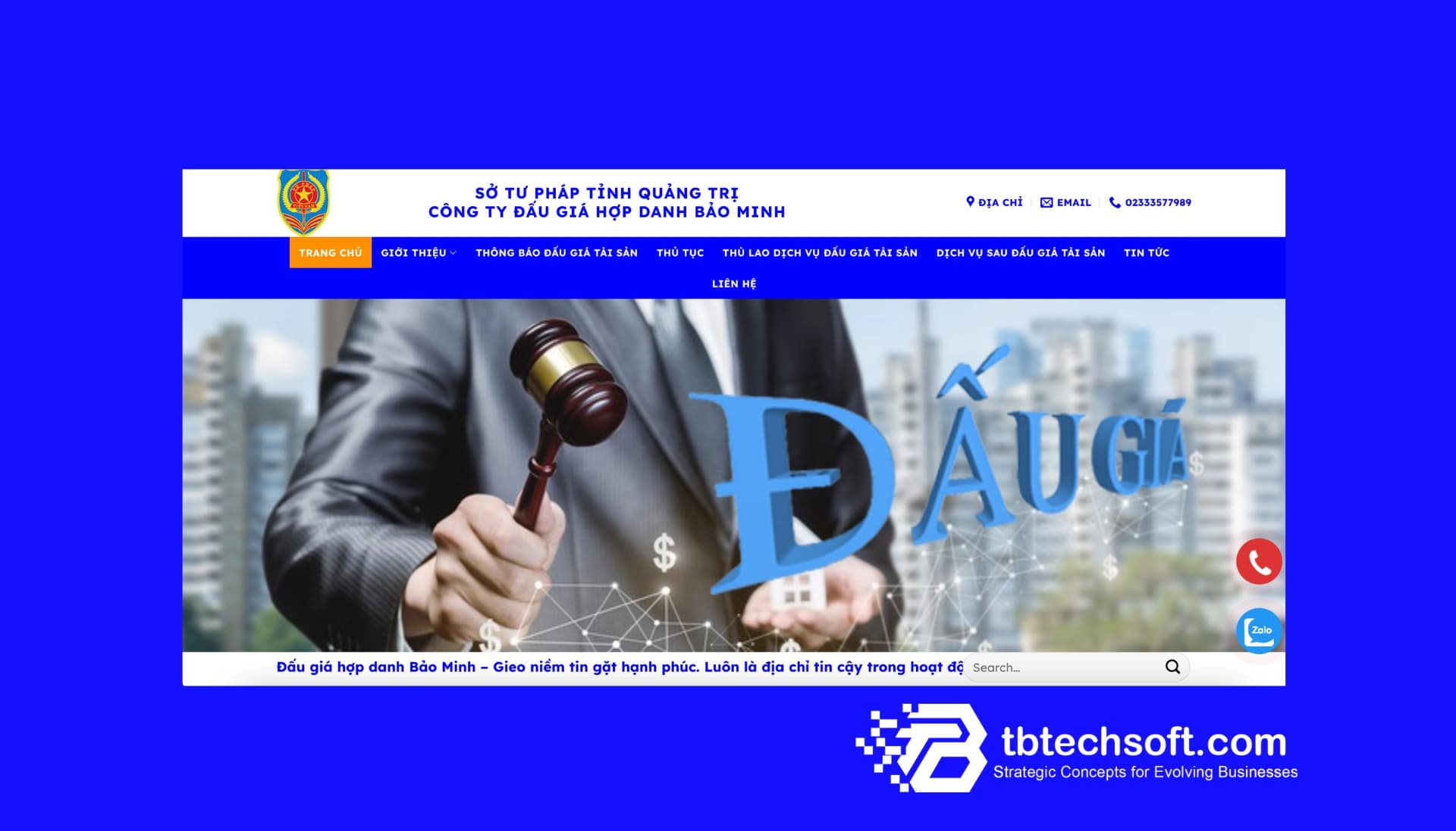 Theme Giới Thiệu Công Ty Đấu Giá